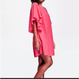 Old Navy Mini Dress Medium Flutter Sleeves Guava Pink
